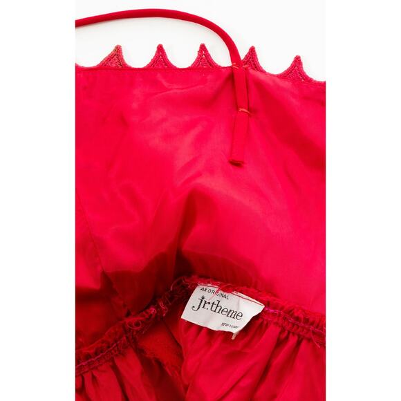 Vintage 1960s Cocktail Dress 60s Beaded Rhinestone Lace Red Sheath Wiggle Party - Picture 10 of 10